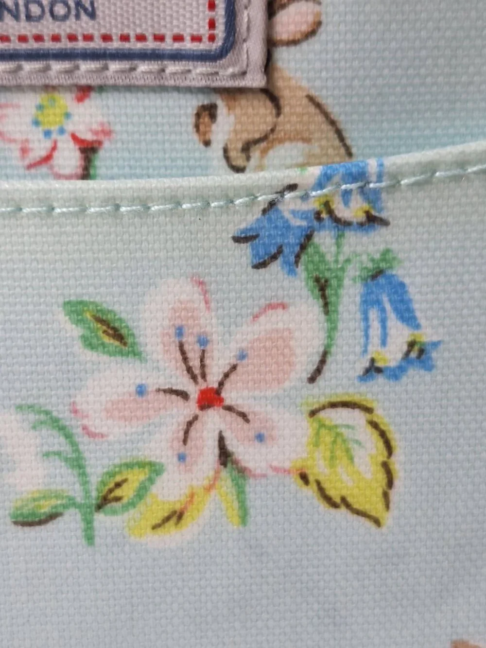 Cath Kidston Light Blue Floral Kids Crossbody Bag with Pink Strap